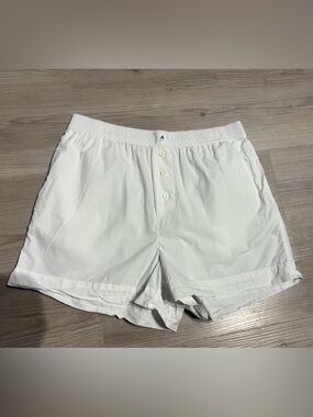 Anthropologie White Elastic-Waist Shorts